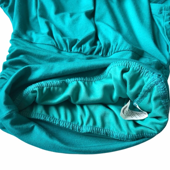 Moa Moa Girls Top Small TEAL Flower - Picture 7 of 10